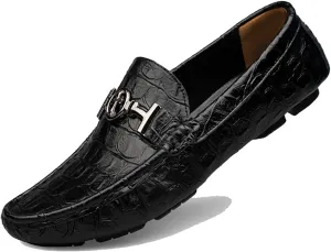 Minishion Mens Fashion Loafers Buckle Comfortable Dress Shoes 1595#