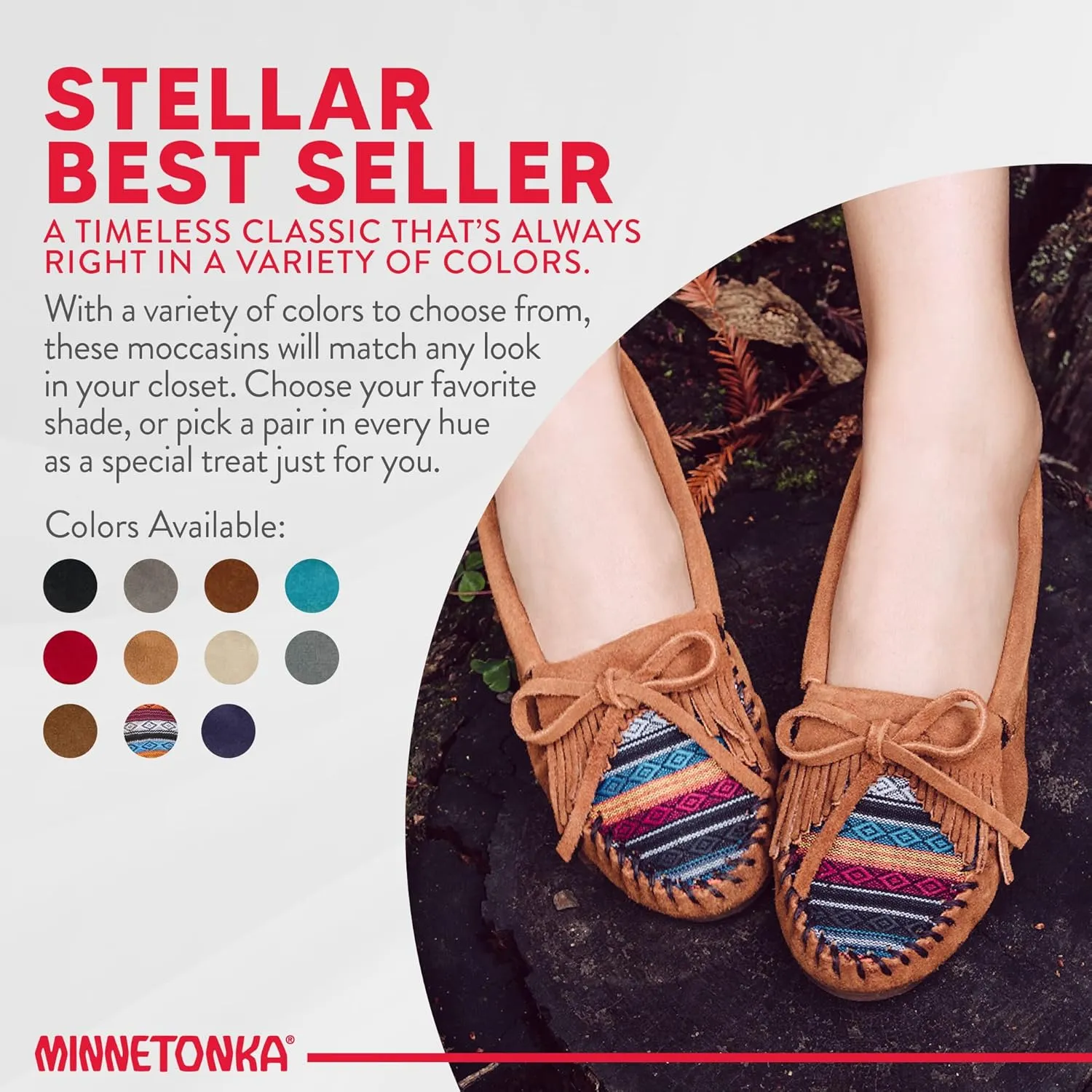 Minnetonka Women's Kilty Suede Hardsole Moccasin