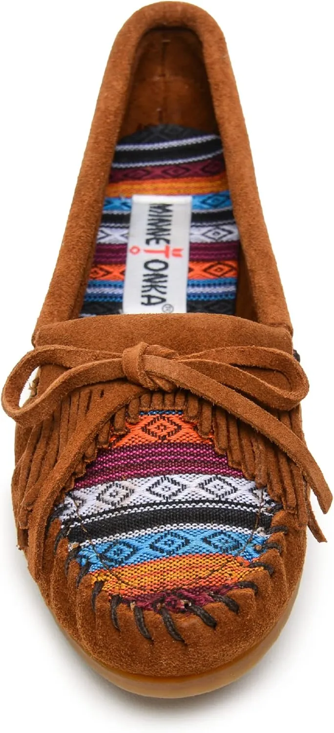 Minnetonka Women's Kilty Suede Hardsole Moccasin