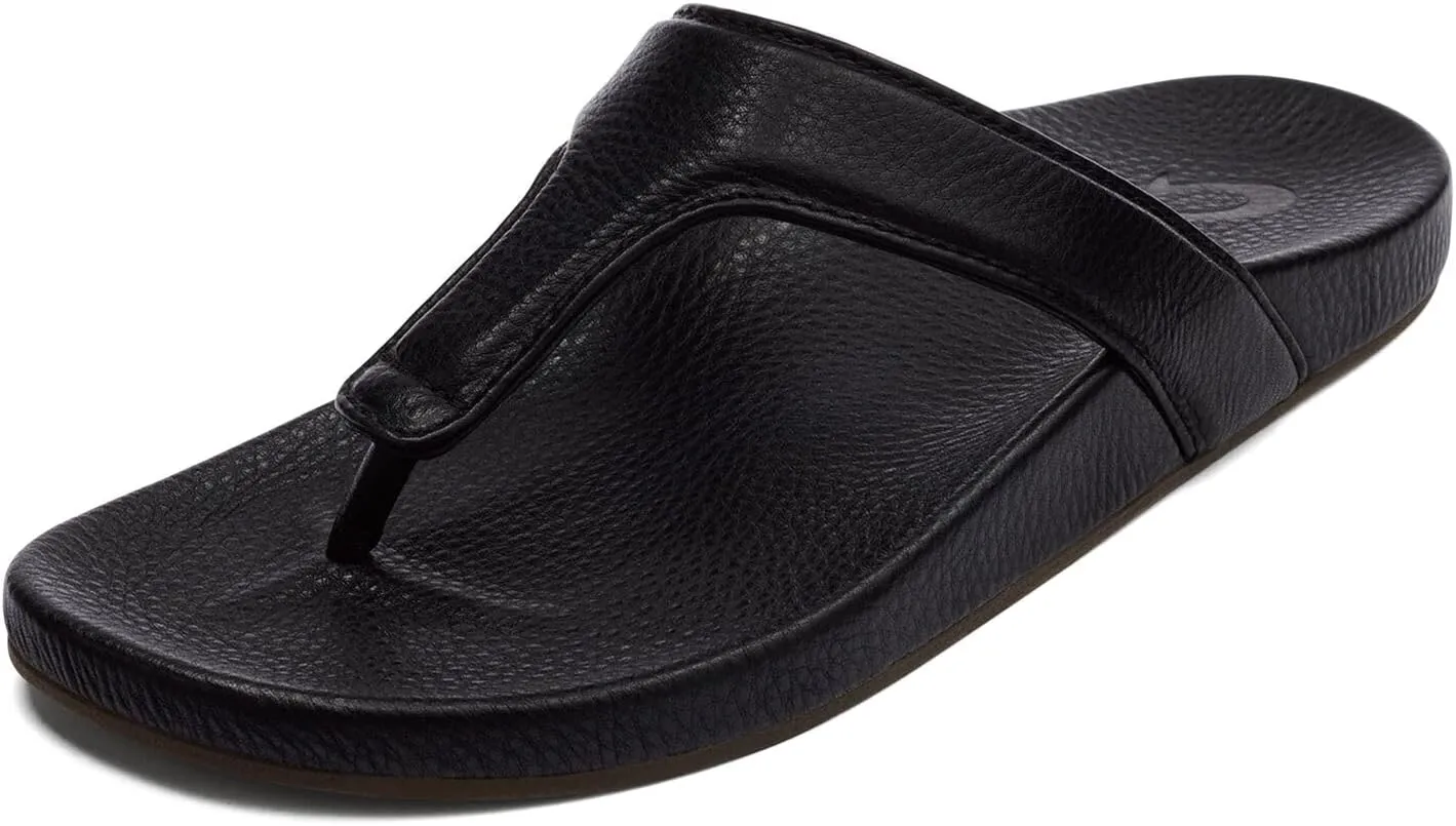 OLUKAI Kipe'a Lipi Women's Beach Sandal, Soft Leather Flip-Flop, All-Day Wear & Ultra-Soft Comfort Fit