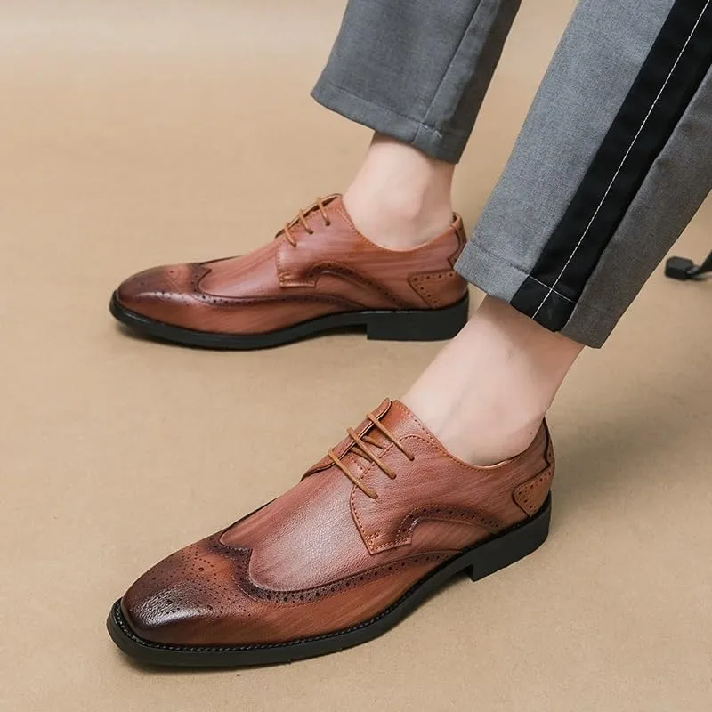 Oxford Shoes for Men Luxury Patent Leather Wedding Shoes Pointed Toe Dress Shoes Classic Derbies