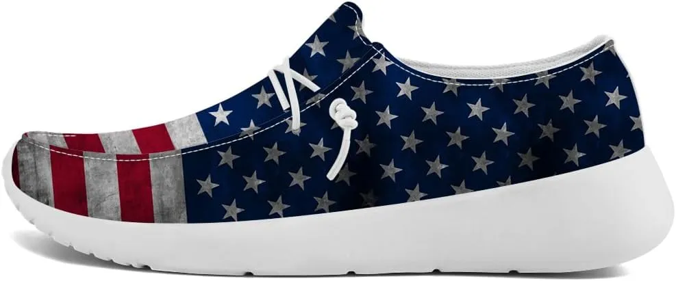 Patriotic Shoes for Women Men Slip-on Loafers Canvas Shoes Gifts for Men Women