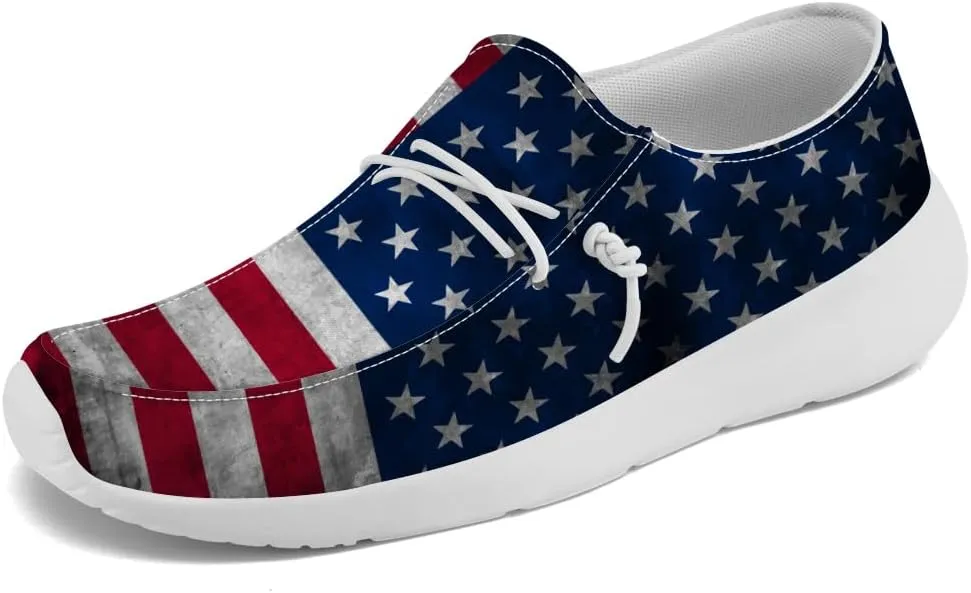 Patriotic Shoes for Women Men Slip-on Loafers Canvas Shoes Gifts for Men Women