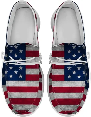 Patriotic Shoes for Women Men Slip-on Loafers Canvas Shoes Gifts for Men Women