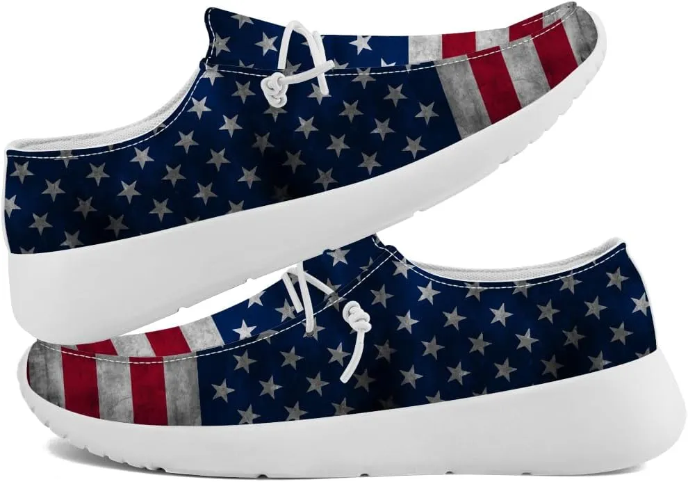 Patriotic Shoes for Women Men Slip-on Loafers Canvas Shoes Gifts for Men Women