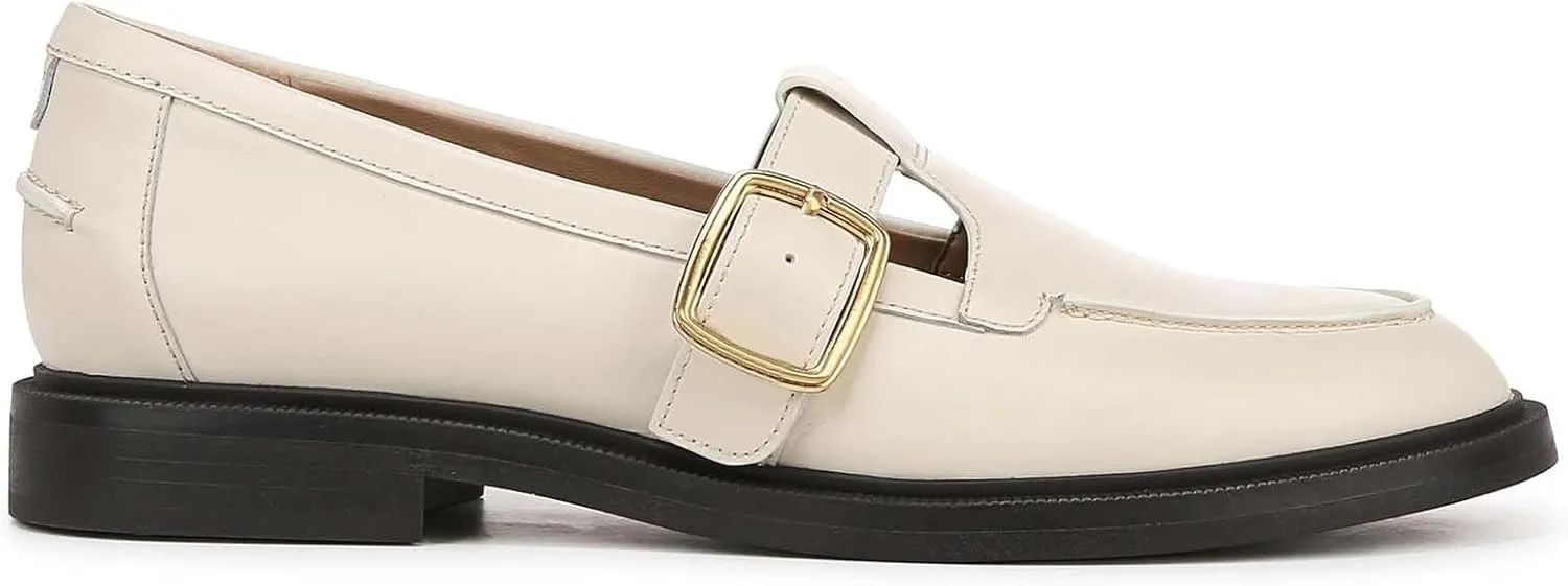 Penny Loafers for Women T-Strap Buckle Loafers Round Toe Slip on Mary Jane Flats Dressy Comfortable Casual Chunky Low Heel Shoes