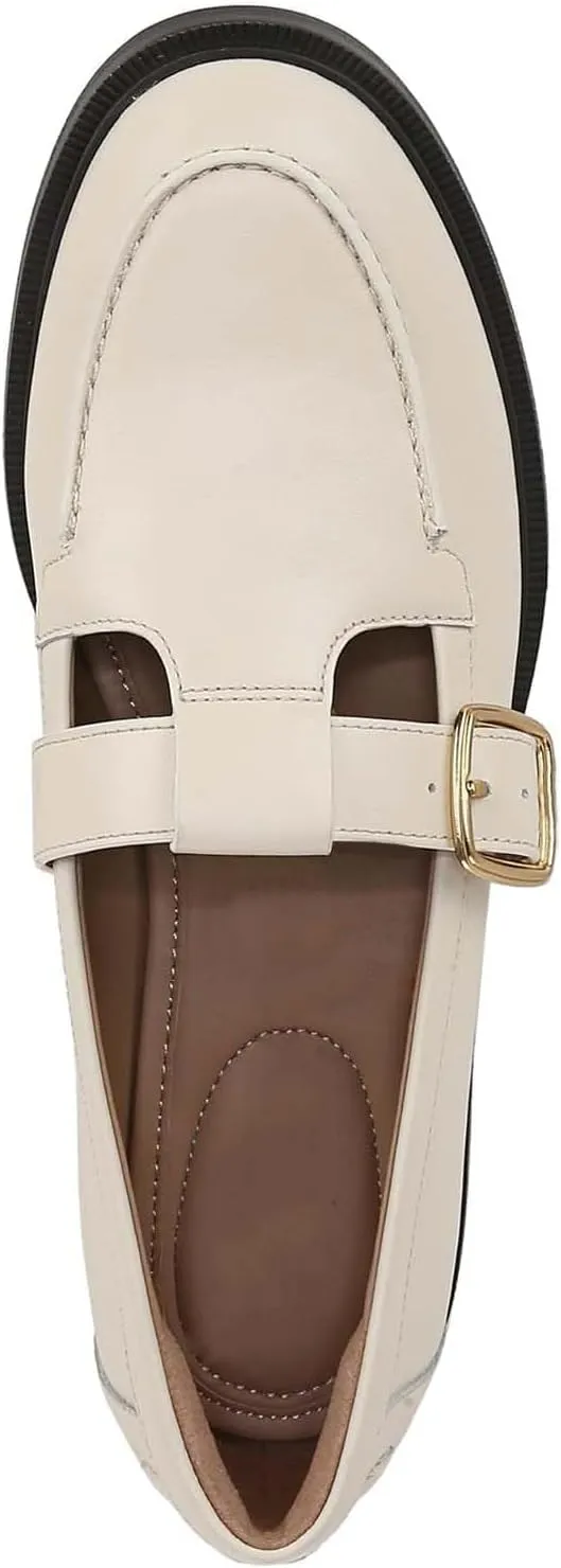 Penny Loafers for Women T-Strap Buckle Loafers Round Toe Slip on Mary Jane Flats Dressy Comfortable Casual Chunky Low Heel Shoes