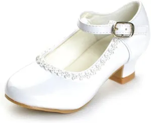 Rhinestone Detailed Patent Flower Girl Shoes
