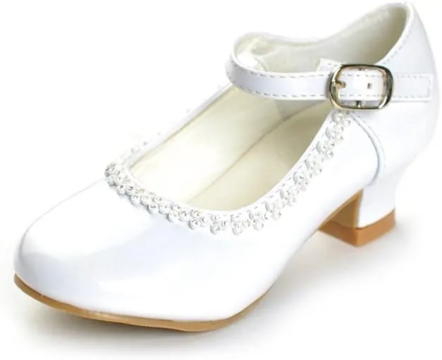 Rhinestone Detailed Patent Flower Girl Shoes