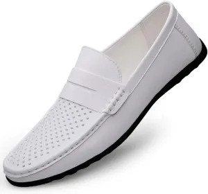 Santimon Men's Flat Penny Loafers Slip on Mocassin Shoes Driving Loafers Casual Penny Loafers for Men