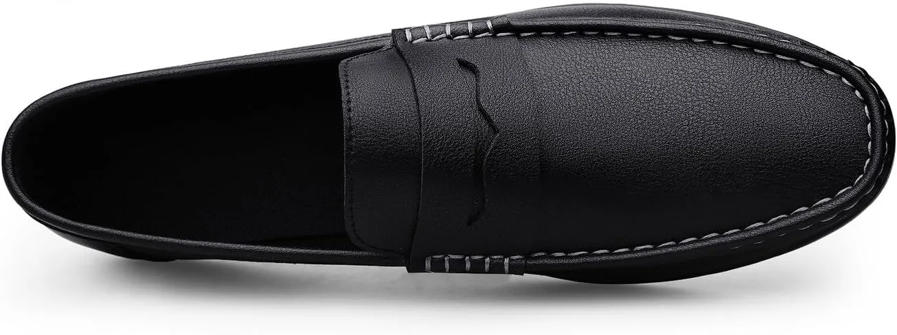 Santimon Men's Flat Penny Loafers Slip on Mocassin Shoes Driving Loafers Casual Penny Loafers for Men