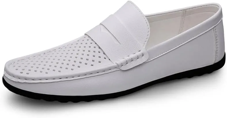 Santimon Men's Flat Penny Loafers Slip on Mocassin Shoes Driving Loafers Casual Penny Loafers for Men