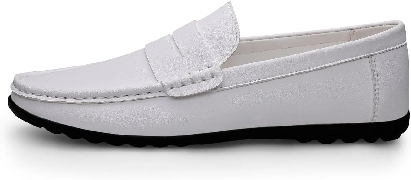 Santimon Men's Flat Penny Loafers Slip on Mocassin Shoes Driving Loafers Casual Penny Loafers for Men