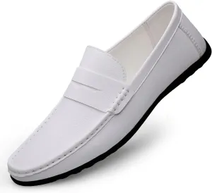 Santimon Men's Flat Penny Loafers Slip on Mocassin Shoes Driving Loafers Casual Penny Loafers for Men