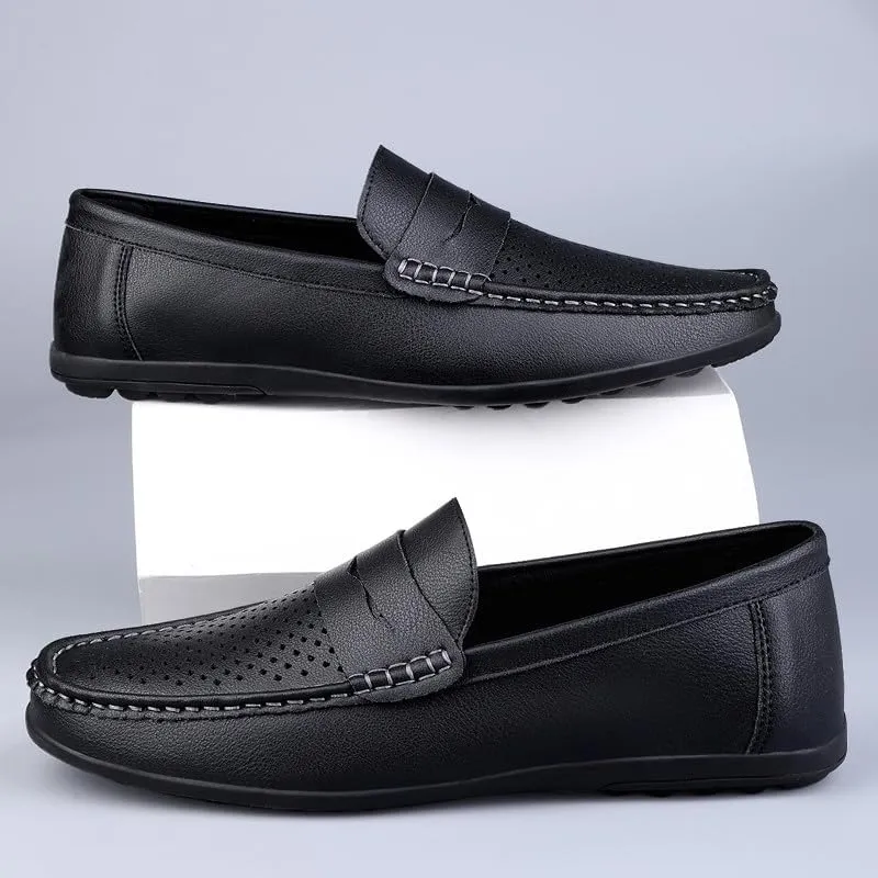 Santimon Men's Flat Penny Loafers Slip on Mocassin Shoes Driving Loafers Casual Penny Loafers for Men