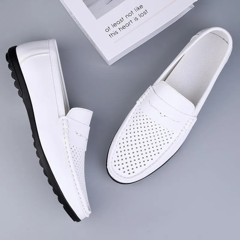 Santimon Men's Flat Penny Loafers Slip on Mocassin Shoes Driving Loafers Casual Penny Loafers for Men