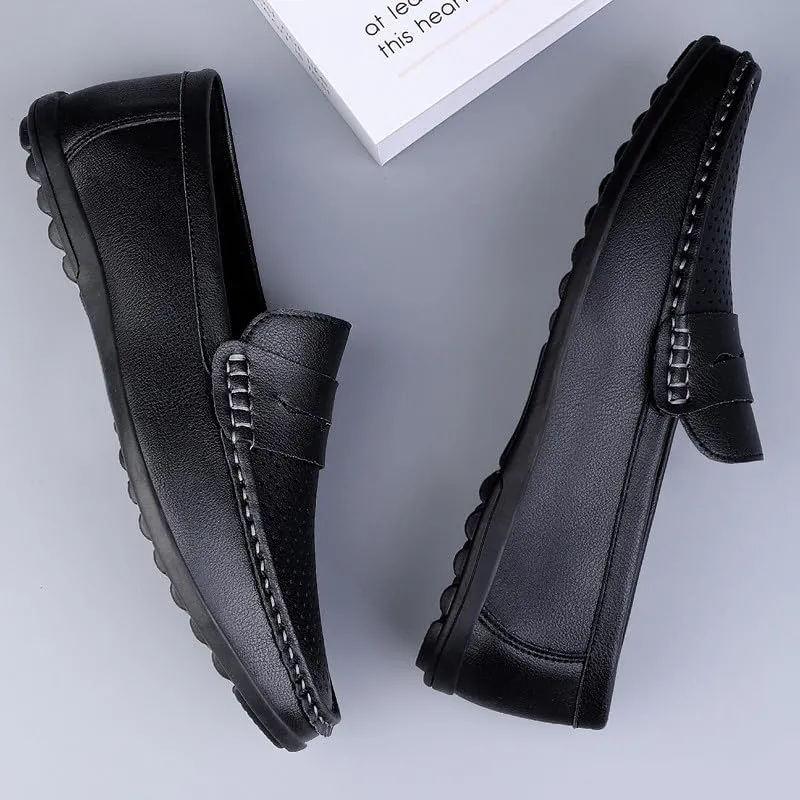 Santimon Men's Flat Penny Loafers Slip on Mocassin Shoes Driving Loafers Casual Penny Loafers for Men