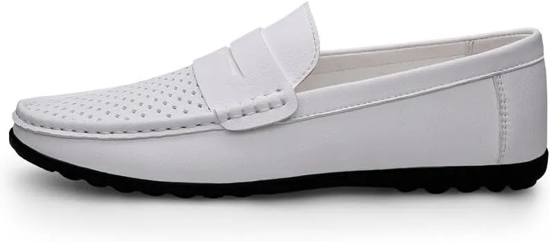 Santimon Men's Flat Penny Loafers Slip on Mocassin Shoes Driving Loafers Casual Penny Loafers for Men