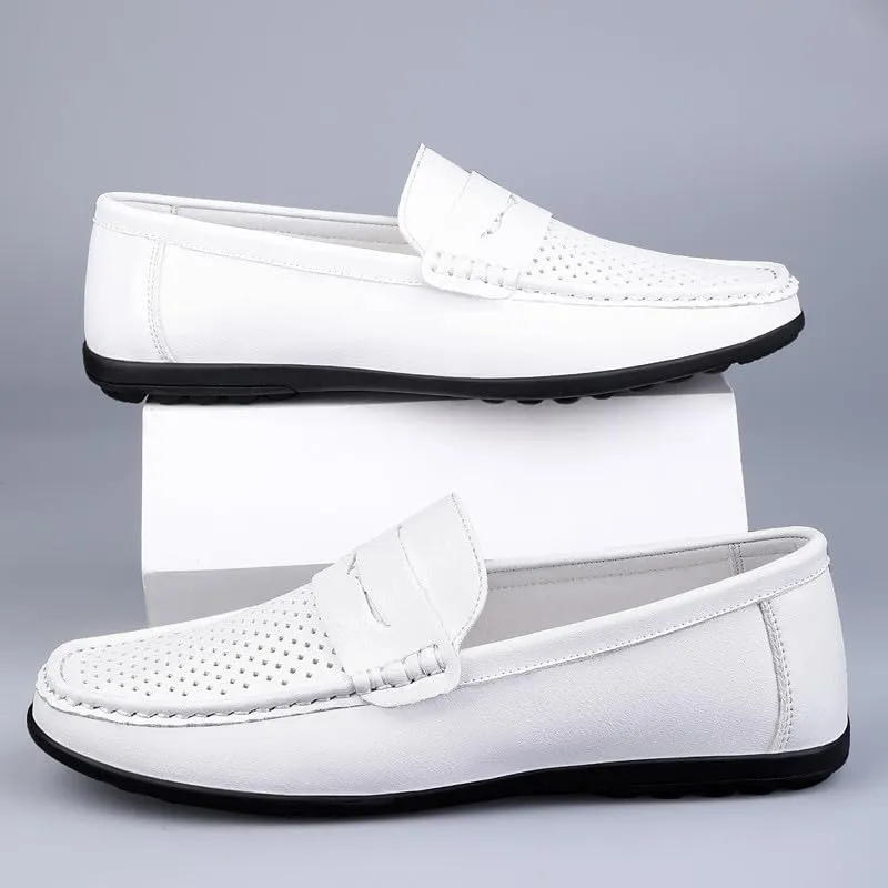 Santimon Men's Flat Penny Loafers Slip on Mocassin Shoes Driving Loafers Casual Penny Loafers for Men