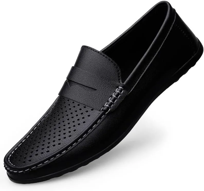Santimon Men's Flat Penny Loafers Slip on Mocassin Shoes Driving Loafers Casual Penny Loafers for Men
