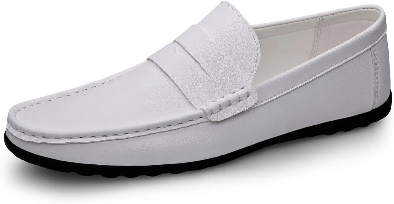 Santimon Men's Flat Penny Loafers Slip on Mocassin Shoes Driving Loafers Casual Penny Loafers for Men