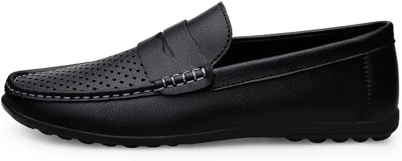Santimon Men's Flat Penny Loafers Slip on Mocassin Shoes Driving Loafers Casual Penny Loafers for Men