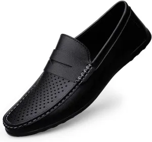 Santimon Men's Flat Penny Loafers Slip on Mocassin Shoes Driving Loafers Casual Penny Loafers for Men