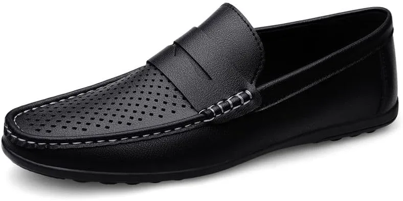 Santimon Men's Flat Penny Loafers Slip on Mocassin Shoes Driving Loafers Casual Penny Loafers for Men