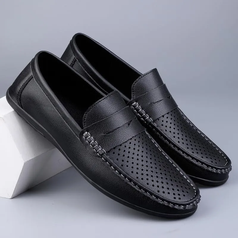 Santimon Men's Flat Penny Loafers Slip on Mocassin Shoes Driving Loafers Casual Penny Loafers for Men
