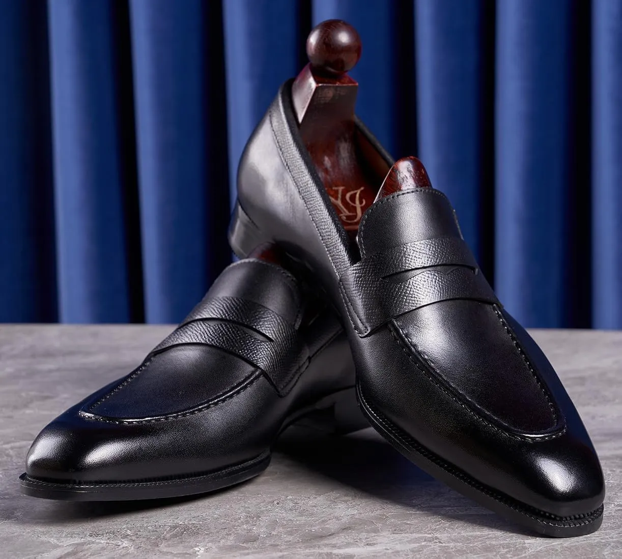 Santimon Men's Loafers & Slip-Ons Wedding Dress Genuine Leather Prom Formal Mocasines Business Casual Penny Loafers Comfortable Tuxedo Shoes for Men