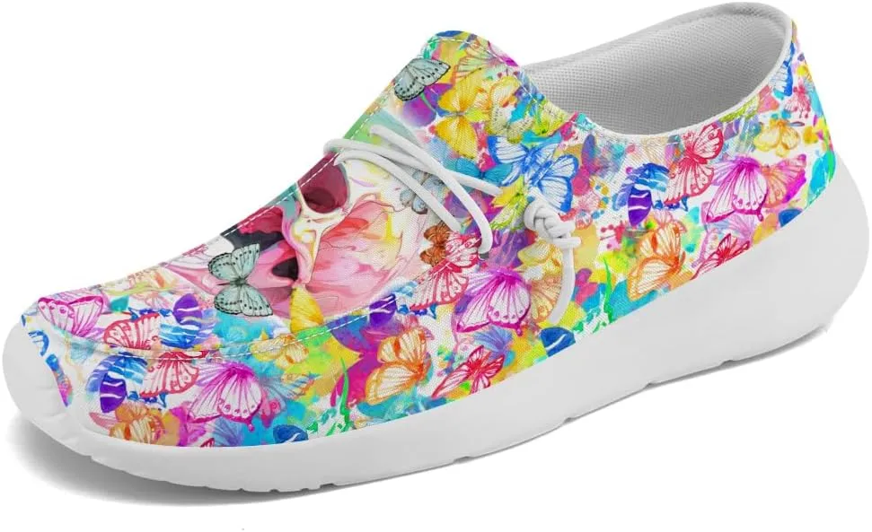 Skull Loafers for Women Butterfly Slip-on Shoes Walking Shoes Gifts for Women Men