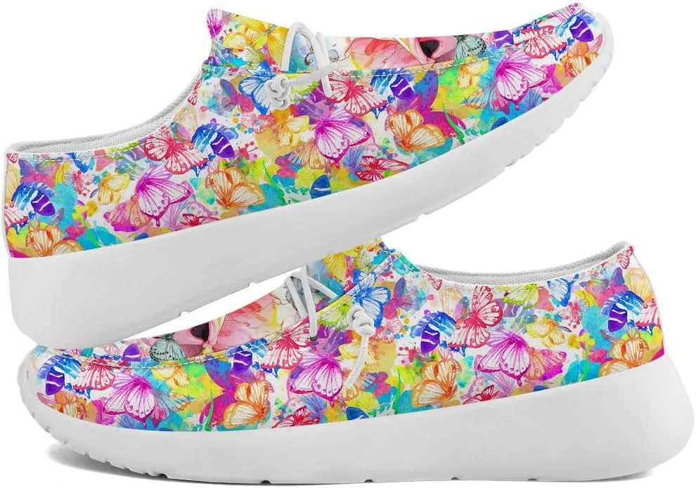 Skull Loafers for Women Butterfly Slip-on Shoes Walking Shoes Gifts for Women Men