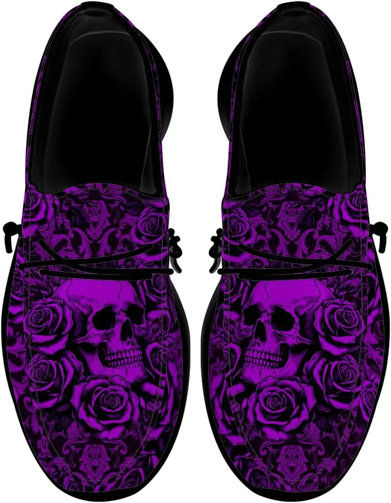 Skull Slip-on Shoes for Men Women Rose Loafers Gifts for Women Men