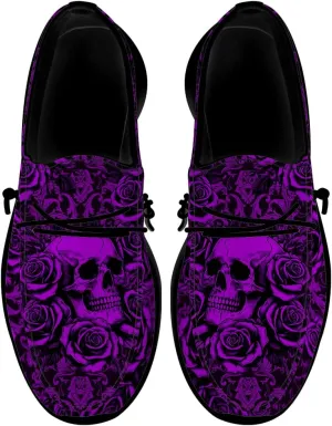 Skull Slip-on Shoes for Men Women Rose Loafers Gifts for Women Men