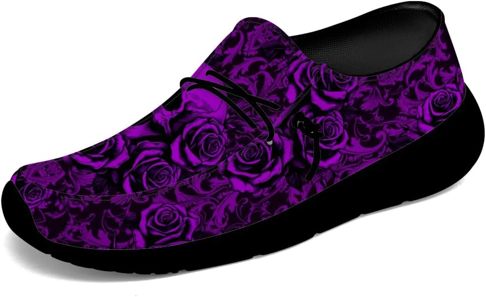 Skull Slip-on Shoes for Men Women Rose Loafers Gifts for Women Men