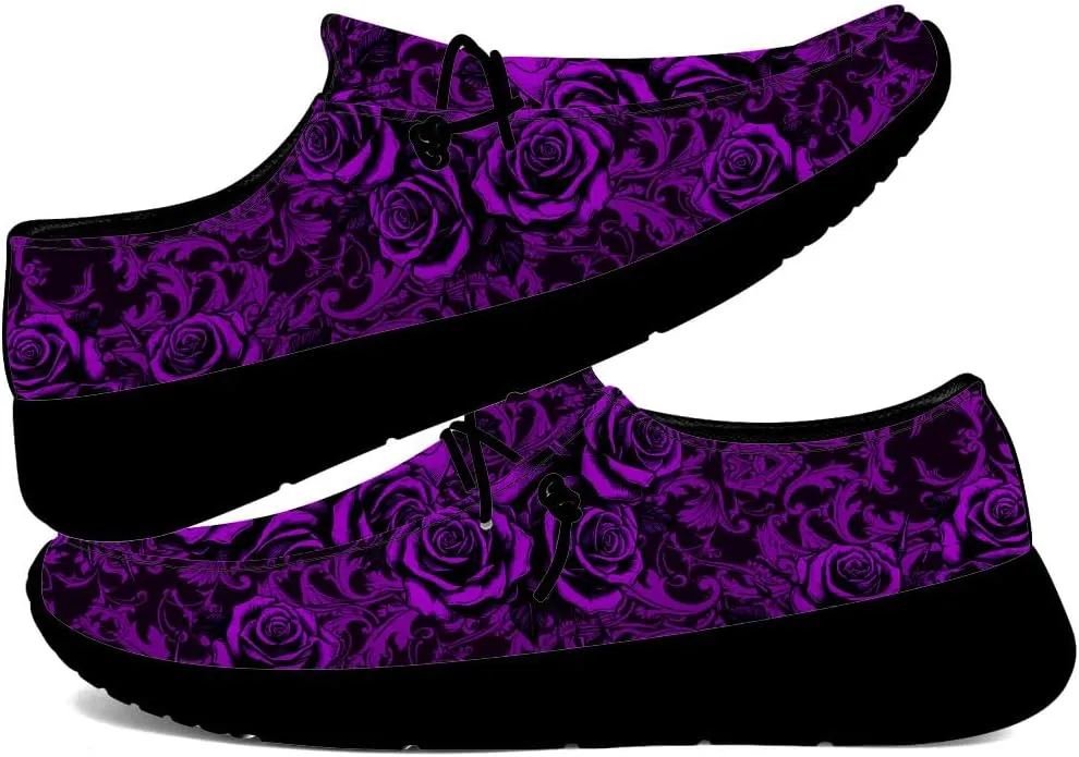 Skull Slip-on Shoes for Men Women Rose Loafers Gifts for Women Men