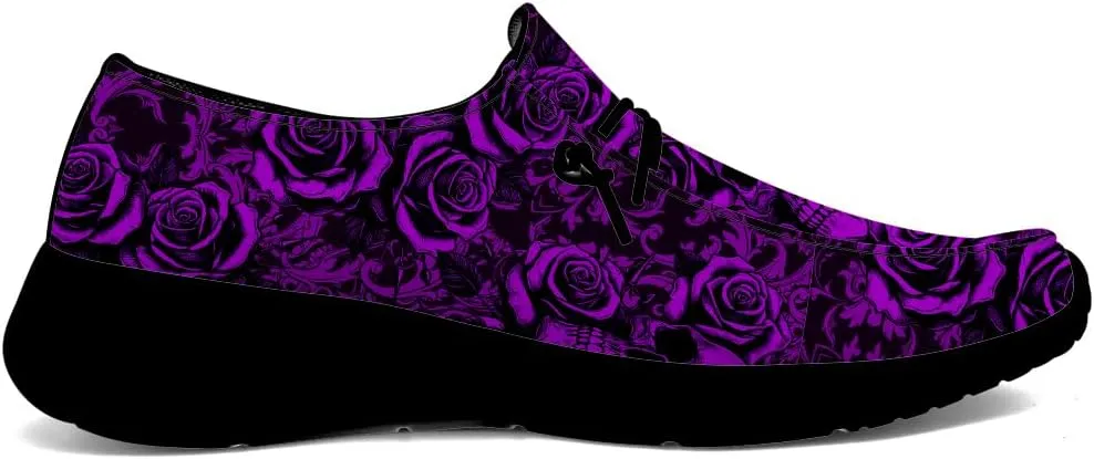 Skull Slip-on Shoes for Men Women Rose Loafers Gifts for Women Men
