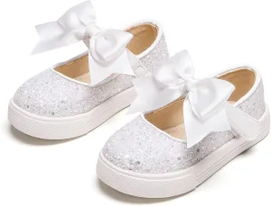 Sparkly Sneakers for Girls 3-12 Years Slip-On Comfort Fit Casual Princess Shoes
