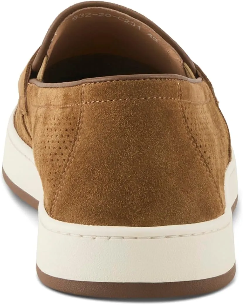 Spring Step Men's Howe Suede Loafers – Slip-On Penny Casual Shoes with Removable Cushioned Insole and Lightweight Rubber Outsole