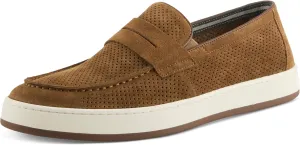 Spring Step Men's Howe Suede Loafers – Slip-On Penny Casual Shoes with Removable Cushioned Insole and Lightweight Rubber Outsole