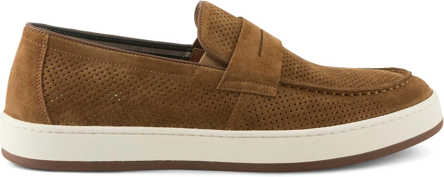 Spring Step Men's Howe Suede Loafers – Slip-On Penny Casual Shoes with Removable Cushioned Insole and Lightweight Rubber Outsole