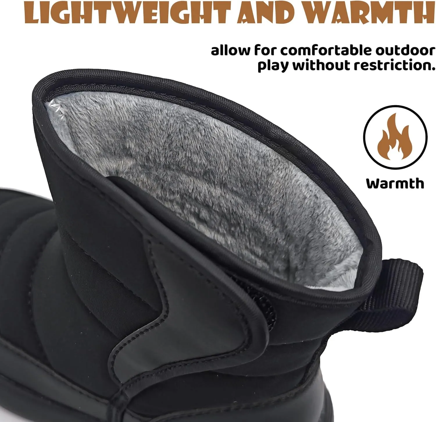Umerigo Toddler Snow Boots Kids Girls Boys Winter Lightweight Waterproof Warm Fur Lined Boots for Toddler Little Kids