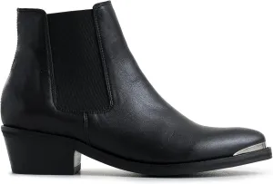 VELEZ Top Grain Leather Boots For Women- Comfortable Ankle Boot - Casual Booties Low Heels - Metallic Toe Cap - Handmade Stylish Shoes - Womens Casual Fashion Walking