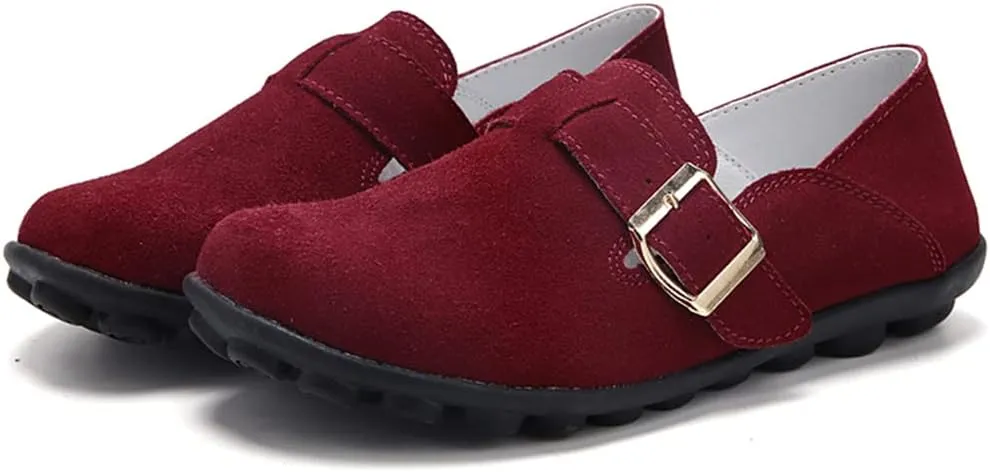 WERWAES Women's Round Toe Loafer Flat Ladies Comfortable Faux Suede Driving Moccasins Work Shoes Cute Loafers Slip On Dancing Flat