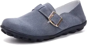 WERWAES Women's Round Toe Loafer Flat Ladies Comfortable Faux Suede Driving Moccasins Work Shoes Cute Loafers Slip On Dancing Flat