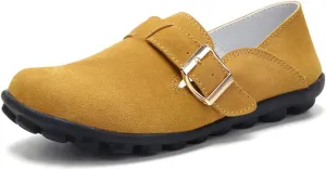 WERWAES Women's Round Toe Loafer Flat Ladies Comfortable Faux Suede Driving Moccasins Work Shoes Cute Loafers Slip On Dancing Flat
