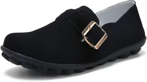 WERWAES Women's Round Toe Loafer Flat Ladies Comfortable Faux Suede Driving Moccasins Work Shoes Cute Loafers Slip On Dancing Flat