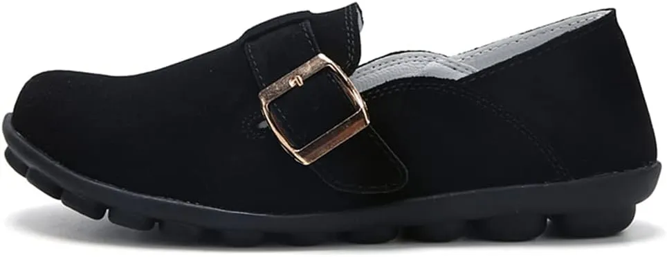 WERWAES Women's Round Toe Loafer Flat Ladies Comfortable Faux Suede Driving Moccasins Work Shoes Cute Loafers Slip On Dancing Flat