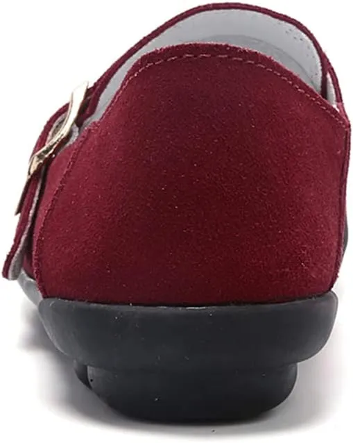 WERWAES Women's Round Toe Loafer Flat Ladies Comfortable Faux Suede Driving Moccasins Work Shoes Cute Loafers Slip On Dancing Flat