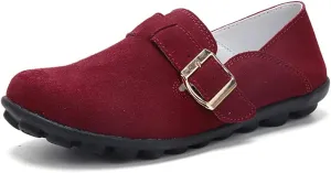 WERWAES Women's Round Toe Loafer Flat Ladies Comfortable Faux Suede Driving Moccasins Work Shoes Cute Loafers Slip On Dancing Flat